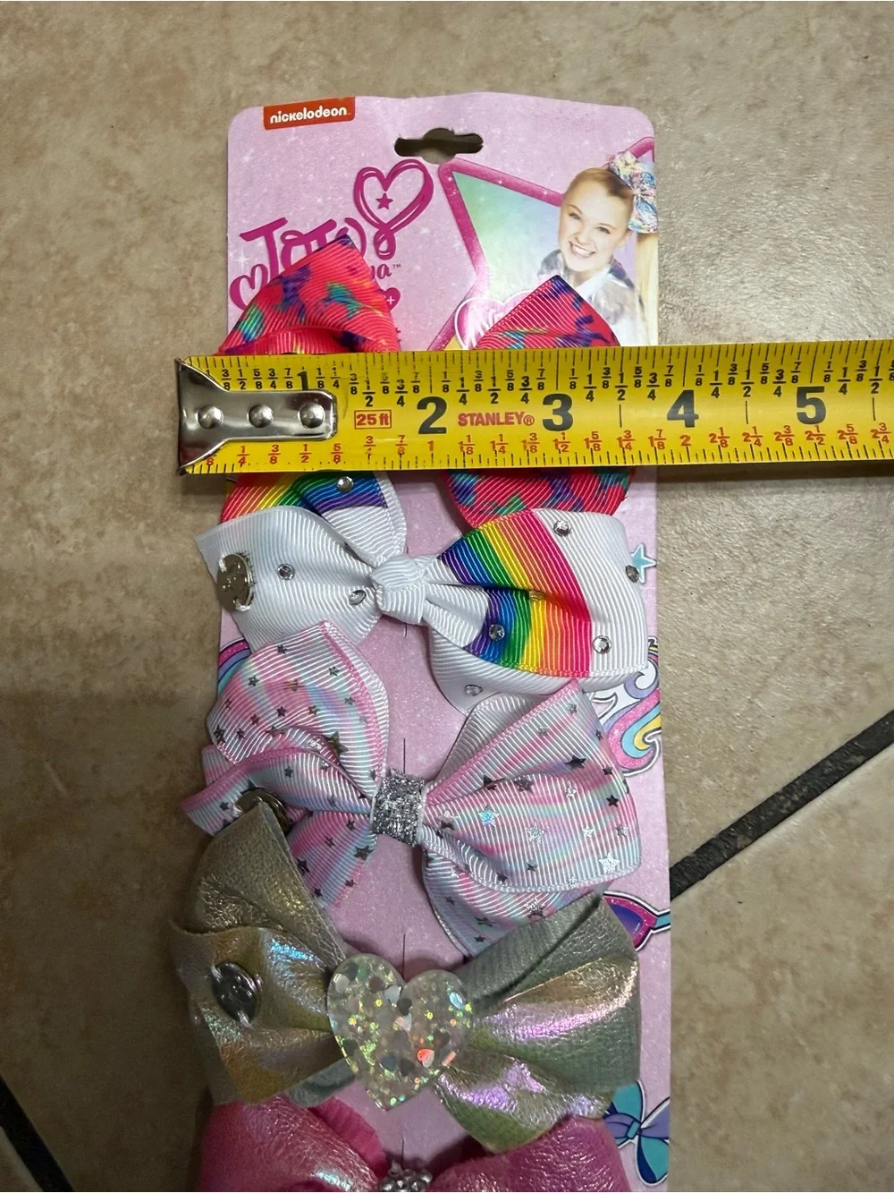Official JoJo Siwa Nickelodeon  Hair Bows Clips Pack Set of 7 NWT rainbow cute
